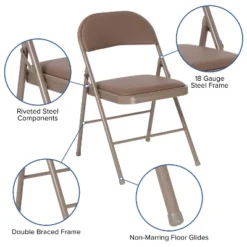 Emma And Oliver 2 Pack Home & Office Portable Vinyl Folding Metal Event Chair -Dine Furniture GUEST 4cbfb5d4 7913 4b3a 927a 009a74e1be46