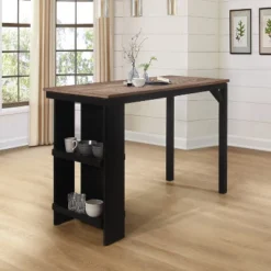 5pc Knolle Park Wood Counter Height Dining Set Black With Oak Wire Brush Finished Top - Hillsdale Furniture -Dine Furniture GUEST 4d268691 71f9 4b33 857f 822a5071b29d