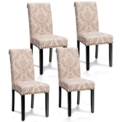 Costway Set Of 4 Fabric Dining Chairs W/Nailhead Trim 28 Costway Set Of 4 Fabric Dining Chairs W/Nailhead Trim -Dine Furniture GUEST 4d6dfe7a b7d0 4e21 92d2 e0a430578646