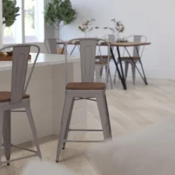 Merrick Lane Metal Dining Stool With Curved Slatted Back And Textured Wood Seat 27 Merrick Lane Metal Dining Stool With Curved Slatted Back And Textured Wood Seat -Dine Furniture GUEST 4eaad263 7c11 4337 906a b21d53ca9620