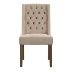 Set Of 2 Old Town Chestnut Finish Wingback Button Tufted Dining Chairs - Inspire Q -Dine Furniture GUEST 4f55e89e 0f44 4d3c a5c2 c4f13bfebf15