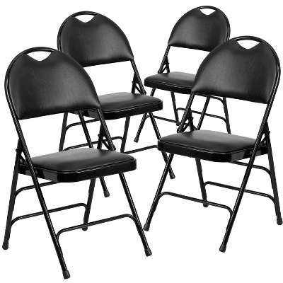 Flash Furniture 4 Pack HERCULES Series Extra Large Ultra-Premium Triple Braced Metal Folding Chair With Easy-Carry Handle 15 Flash Furniture 4 Pack HERCULES Series Extra Large Ultra-Premium Triple Braced Metal Folding Chair With Easy-Carry Handle - Image 13