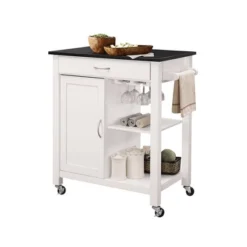 Ottawa Kitchen Cart Black/White - Acme Furniture