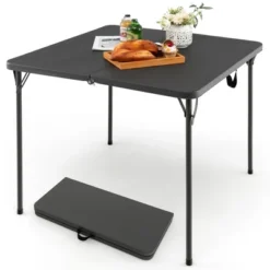 Costway Folding Camping Table Portable HDPE Outdoor Picnic Dining Table W/ Handle WhiteGrey 22 Costway Folding Camping Table Portable HDPE Outdoor Picnic Dining Table W/ Handle WhiteGrey -Dine Furniture GUEST 509049e1 999a 4559 8ddc bb4ef8c5e84f