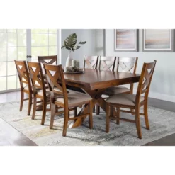 9pc Jackson Extendable Dining Table Set Dark Hazelnut - Powell Company