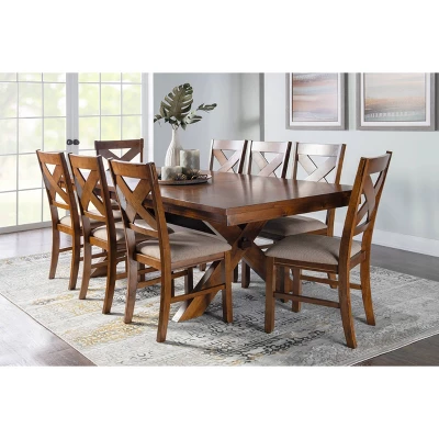 9pc Jackson Extendable Dining Table Set Dark Hazelnut - Powell Company 3 9pc Jackson Extendable Dining Table Set Dark Hazelnut - Powell Company