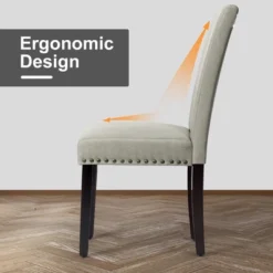 Costway Set Of 4 Fabric Dining Chairs W/Nailhead Trim 19 Costway Set Of 4 Fabric Dining Chairs W/Nailhead Trim -Dine Furniture GUEST 51d96984 e7cf 466f be2d df0bf772e523