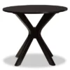 35" Kenji Wide Round Wood Dining Table - Baxton Studio