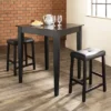 3pc Pub Dining Set With Upholstered Saddle Stools Black - Crosley -Dine Furniture GUEST 52db7a3e 7314 4c20 9b03 6088bd0fa049