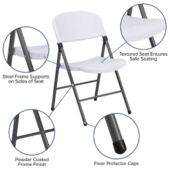 Emma And Oliver 2 Pack Home & Office 330 Lb. Capacity Foldable Plastic Chair 17 Emma And Oliver 2 Pack Home & Office 330 Lb. Capacity Foldable Plastic Chair -Dine Furniture GUEST 52e3a0e3 6c28 4688 99f8 b25c52dc38c0