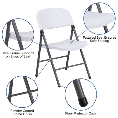 Emma And Oliver 2 Pack Home & Office 330 Lb. Capacity Foldable Plastic Chair 5 Emma And Oliver 2 Pack Home & Office 330 Lb. Capacity Foldable Plastic Chair - Image 3