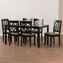 7pc Mael Dining Set Dark Brown/Espresso - Baxton Studio 13 7pc Mael Dining Set Dark Brown/Espresso - Baxton Studio -Dine Furniture GUEST 549497c3 106b 4f21 8f71 f03e9f8d1b87