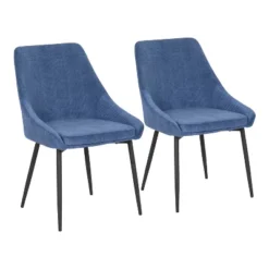 Set Of 2 Diana Contemporary Dining Chairs Metal And Corduroy - LumiSource -Dine Furniture GUEST 54c43cef c8bf 4476 9826 39a559f27603