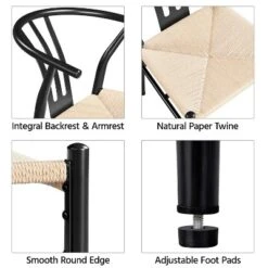 Yaheetech Set Of 2 Weave Arm Chairs Dining Chair -Dine Furniture GUEST 553633a1 b2de 4529 ac93 358d8501fdd7