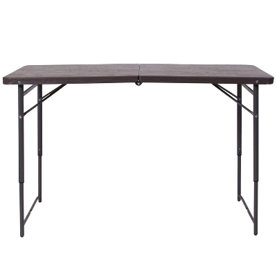 Emma And Oliver 4-Foot Height Adjustable Bi-Fold Dark Gray Plastic Folding Table With Handle 10 Emma And Oliver 4-Foot Height Adjustable Bi-Fold Dark Gray Plastic Folding Table With Handle - Image 8
