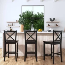 24" Torino X Back Wood Counter Height Barstool - Black - Linon 17 24" Torino X Back Wood Counter Height Barstool - Black - Linon -Dine Furniture GUEST 564a221f 9cdf 48ec a1cd 8efe185c1660
