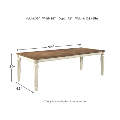 Realyn Rectangular Extendable Dining Table Chipped White - Signature Design By Ashley 5 Realyn Rectangular Extendable Dining Table Chipped White - Signature Design By Ashley - Image 3