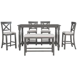 6-Piece Counter Height Dining Table Set Table With 4 Chairs And 1 Benchs - ModernLuxe 19 6-Piece Counter Height Dining Table Set Table With 4 Chairs And 1 Benchs - ModernLuxe -Dine Furniture GUEST 572a0c08 7ded 4bcd 9ee5 5bc453f073a6