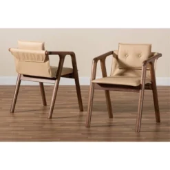 2pc Marcena Imitation Leather Upholstered And Wood Dining Chair Set - Baxton Studio 18 2pc Marcena Imitation Leather Upholstered And Wood Dining Chair Set - Baxton Studio -Dine Furniture GUEST 57c442f6 a00a 41bd 99bf 39f79fbcb926