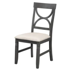 6 PCS Farmhouse Wood Dining Table Set With Table And Upholstered Chairs-ModernLuxe -Dine Furniture GUEST 57d3c517 e376 4418 bf7e 5571da332086