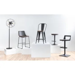 Samurai Industrial Adjustable Barstool Black - LumiSource -Dine Furniture GUEST 57ff3ba1 3f5e 4ad6 b0a7 d19d2b2cec24
