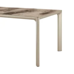 Otello Ceramic And Metal Rectangular Dining Table Silver - Armen Living -Dine Furniture GUEST 583a3a35 9537 4146 bde1 95634be3e921