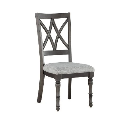 18" Set Of 2 Linnett Side Chairs Gray/Brown - Steve Silver 5 18" Set Of 2 Linnett Side Chairs Gray/Brown - Steve Silver - Image 3