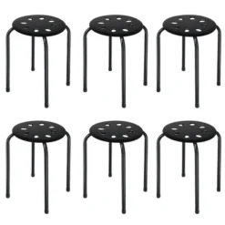 Costway Set Of 6 Portable Plastic Stack Stools Backless Classroom Seating -Dine Furniture GUEST 58aa4505 962e 470c bddc f6e312ba9954