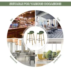 Costway Modern Set Of 4 Barstools 30inch Pub Chairs W/Low Back & Metal Legs Green 14 Costway Modern Set Of 4 Barstools 30inch Pub Chairs W/Low Back & Metal Legs Green -Dine Furniture GUEST 5a3cacc8 76a9 47ab b3e7 18be8792304d