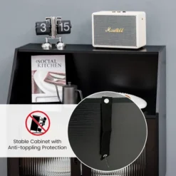 Costway Kitchen Storage Cupboard Buffet Cabinet Sideboard W/ Open Cubby & 2 Glass Doors -Dine Furniture GUEST 5ae70bfb 4957 428a a256 3d5bf8669cb1