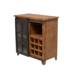 Industrial Wood Standing Wine Rack Brown - Olivia & May -Dine Furniture GUEST 5afe2bad ab6e 45fb 905d ec523c955c1e