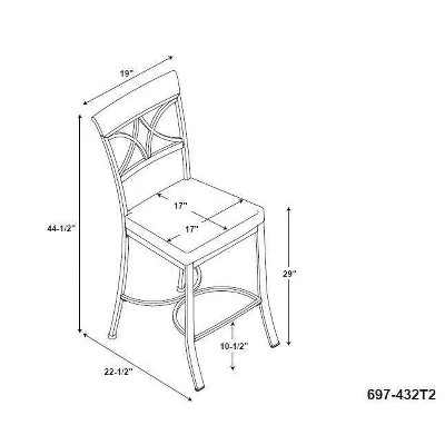 3pc Carter Pub Dining Set Metal/Tan/Cherry - Powell Company 15 3pc Carter Pub Dining Set Metal/Tan/Cherry - Powell Company - Image 13