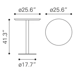 41" Elegant Chromed Steel Round Bar Table Walnut - ZM Home -Dine Furniture GUEST 5c6bc7a8 1fa7 4c46 b48d 9a5f6a72d2fb