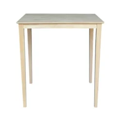 30" X 42" Solid Wood Bar Height Table Unfinished - International Concepts