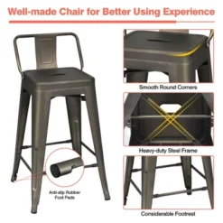 Costway 5 PCS Dining Table Set Kitchen Rectangular Counter Height Table W/ 4 Bar Stools -Dine Furniture GUEST 5dcdf767 1263 4ae1 ab07 d7a480c4e28a