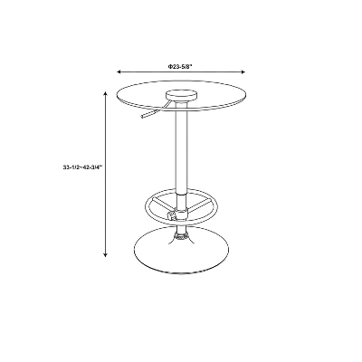 Keelan Adjustable Bar Height Pub Table Chrome - Powell Company 10 Keelan Adjustable Bar Height Pub Table Chrome - Powell Company - Image 8
