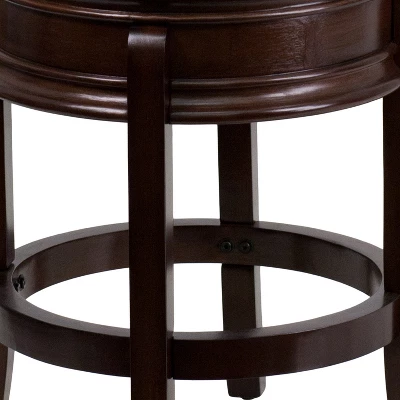Merrick Lane Clara Backless Wooden Counter Stool With Faux Leather 360 Degree Swivel Seat 10 Merrick Lane Clara Backless Wooden Counter Stool With Faux Leather 360 Degree Swivel Seat - Image 8