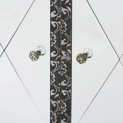 Wycliff Metal And Mirrored Glass 1 Drawer Sideboard Buffet Dark Gray/Silver - Baxton Studio 7 Wycliff Metal And Mirrored Glass 1 Drawer Sideboard Buffet Dark Gray/Silver - Baxton Studio - Image 5