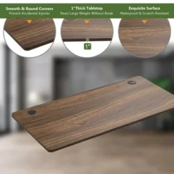 Costway Universal Tabletop For Standard & Standing Desk Frame Walnut -Dine Furniture GUEST 615a24b5 384f 4da9 84a7 3620f09f7258