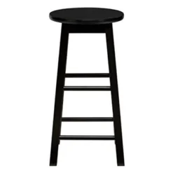 PJ Wood Classic Round Seat 29" Tall Kitchen Counter Stools For Homes, Dining Spaces, And Bars With Backless Seats & 4 Square Legs, Black (Set Of 10) 8 PJ Wood Classic Round Seat 29" Tall Kitchen Counter Stools For Homes, Dining Spaces, And Bars With Backless Seats & 4 Square Legs, Black (Set Of 10) -Dine Furniture GUEST 61b79a27 f6fa 43ab b82d 7c029444d4ad 2