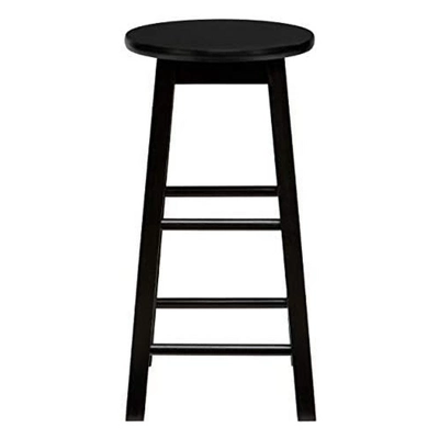 PJ Wood Classic Round Seat 29" Tall Kitchen Counter Stools For Homes, Dining Spaces, And Bars With Backless Seats & 4 Square Legs, Black (Set Of 6) 5 PJ Wood Classic Round Seat 29" Tall Kitchen Counter Stools For Homes, Dining Spaces, And Bars With Backless Seats & 4 Square Legs, Black (Set Of 6) - Image 3