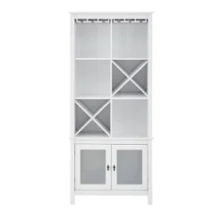 Bar Cabinet Bookshelf With Glass Doors Mahogany - Jill Zarin -Dine Furniture GUEST 61b8302b 54a5 40d4 8b45 7577a6572db0