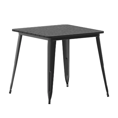 Merrick Lane Indoor/Outdoor Dining Table, 31.5" Square All Weather Poly Resin Top With Steel Base 13 Merrick Lane Indoor/Outdoor Dining Table, 31.5" Square All Weather Poly Resin Top With Steel Base - Image 11