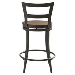 Set Of 2 24" Saroyan Swivel Metal & Wood Counter Height Barstool Graphite - Inspire Q 18 Set Of 2 24" Saroyan Swivel Metal & Wood Counter Height Barstool Graphite - Inspire Q -Dine Furniture GUEST 62dc3c59 847f 4ec0 8847 ad96ccf28a3a