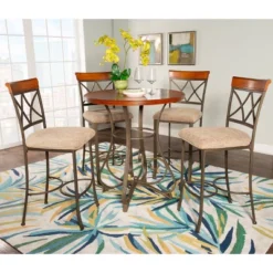 5pc Carter Pub Dining Set Brown - Powell