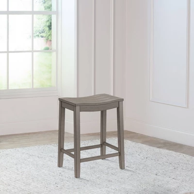 Fiddler Backless 24" NonSwivel Counter Height Barstool Aged Gray - Hillsdale Furniture 3 Fiddler Backless 24" NonSwivel Counter Height Barstool Aged Gray - Hillsdale Furniture