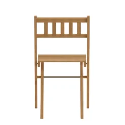 Flash Furniture Indoor/Outdoor Solid Acacia Wood Folding Bistro Chairs In Natural - Set Of 2 -Dine Furniture GUEST 64624892 858e 4377 96de 04918efcd800