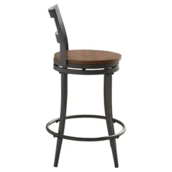 Set Of 2 24" Saroyan Swivel Metal & Wood Counter Height Barstool Graphite - Inspire Q 17 Set Of 2 24" Saroyan Swivel Metal & Wood Counter Height Barstool Graphite - Inspire Q -Dine Furniture GUEST 663d6daa c32f 4b21 aa56 441e71685ee5