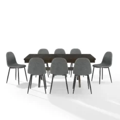 9pc Hayden Extendable Dining Set With Weston Chairs Distressed Gray/Slate - Crosley -Dine Furniture GUEST 670b53d8 82d0 4cea 948c 5a993330caa6