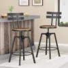 Set Of 2 Alanis Modern Industrial Firwood Adjustable Height Swivel Barstools Natural/Black Brushed Silver - Christopher Knight Home 2 Set Of 2 Alanis Modern Industrial Firwood Adjustable Height Swivel Barstools Natural/Black Brushed Silver - Christopher Knight Home -Dine Furniture GUEST 67d199e6 2545 4eba b4cd 93671b124021